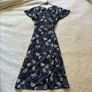 Floral leg slit maxi dress